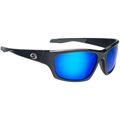 Strike King SK Plus Polarized Sunglasses Cypress - Shiny Black Blue Mirror Gray