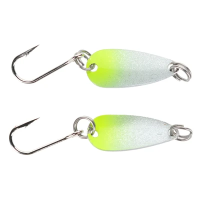 Poulsen Cascade Wild Weasel Spoon - Pearl - Chartreuse Tail