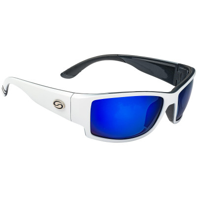 Strike King SK Plus Polarized Sunglasses Ouachita - Shiny White Blue Mirror Gray