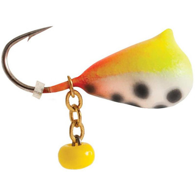 Clam Dingle Drop Jig Chartreuse Orange Glow Spot