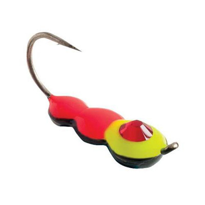 Clam Half Ant Drop Jig Chartreuse Red-Red