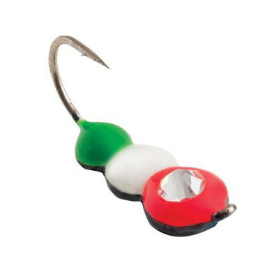 Clam Half Ant Drop Jig Red-White-Green