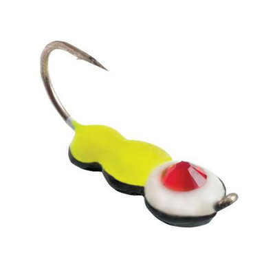 Clam Half Ant Drop Jig White-Chartreuse-Chartreuse