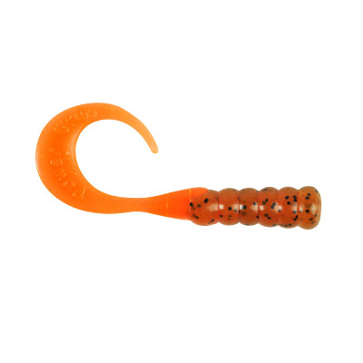 Berkley PowerBait 3 in. Ribbontail Grubs Pumpkinseed-Fluorescent Orange