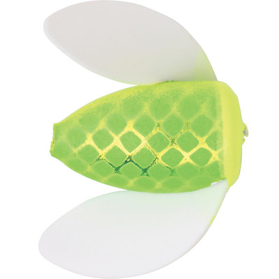 Worden's Spin-N-Glo White Wings - Metallic Chartreuse Lime