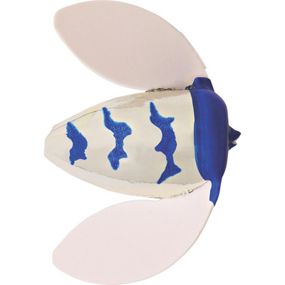 Worden's Spin-N-Glo White Wings - Metallic Silver Blue Tiger