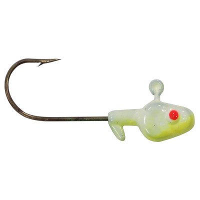 Southern Pro Painted Minnow Heads Jig Heads Chartreuse-White