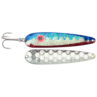 Wolverine Tackle Silver Steak Standard Trolling Spoon - Yager Bomb UV, 4in