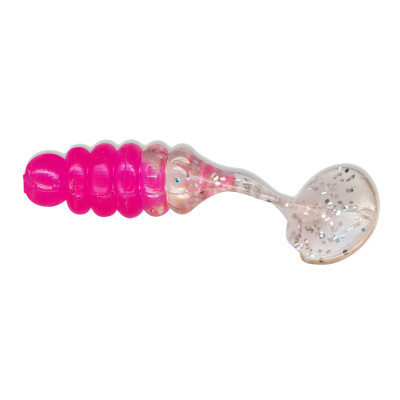 Charlie Brewer's Crappie Slider Grubs Hot Pink-Silver Glitter