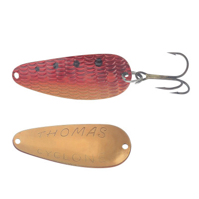 Thomas Cyclone Wobbler Spoon Freshwater Fishing Lure, Gold/Red, 1 1/2, 1/6 oz., Size: Standard