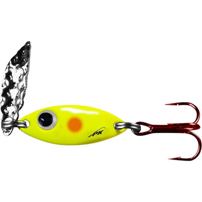 PK Lures Predator Spoon Yellow Glow Orange Dot