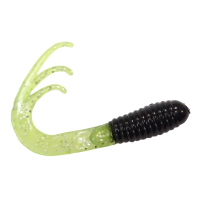 Southern Pro Triple Tip Grubs Black-Chartreuse Sparkle