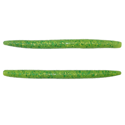 Yamamoto Original Senko Worms Chartreuse w/ Green/Chartreuse Flake