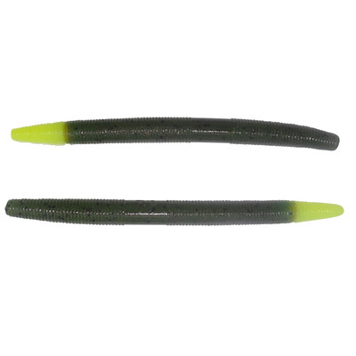 Yamamoto Original Senko Worms Green Pumpkin/Watermelon Laminate (Chartreuse Tip)