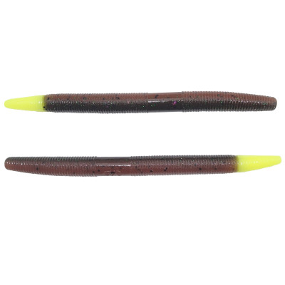 Yamamoto 910156 Senko Worm, 5 Chartreuse With Large Black, 10PK