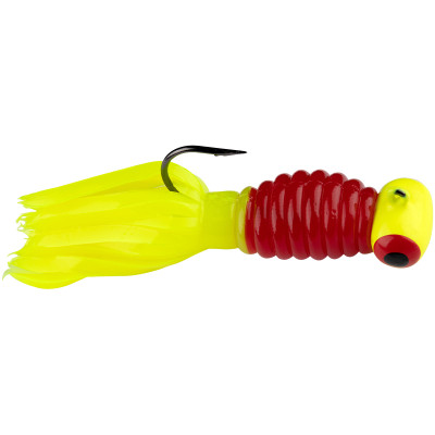 Strike King Mr. Crappie Sausage Heads Red Rooster-Chartreuse Head