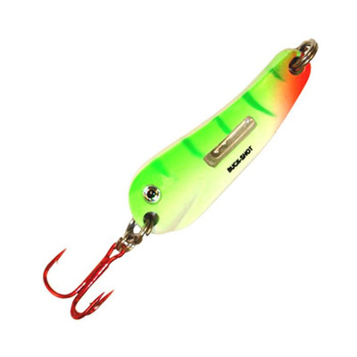 Northland Buck-Shot Flutter Spoon UV Glo Perch