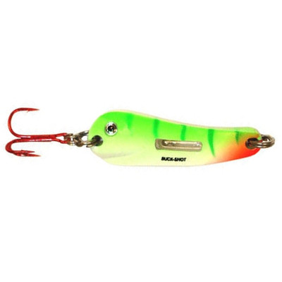 Northland Buck-Shot Flutter Spoon UV Glo Perch