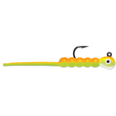 VMC 1/32 oz Tungsten Bullfly Jig - Orange Chartreuse Glow