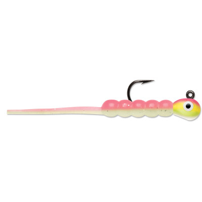 VMC Tungsten Wax Tail Jigs Pink Chartreuse Glow