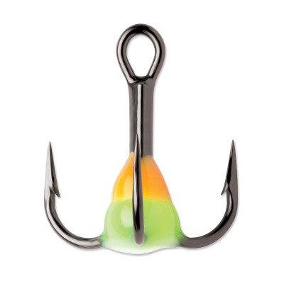 VMC Glow Resin Treble Hooks Orange Chartreuse Glow