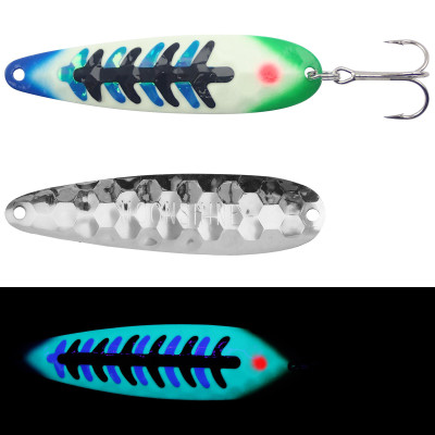 Moonshine Lures Super Glow Salmon Trolling Fly / Green Jeans