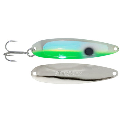 Michigan Stinger Stingray Spoon Super UV Green Tuxedo; 4 1/4 in.