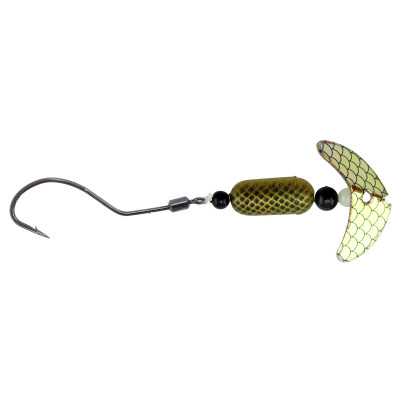 Mack's Smile Blade Spindrift Walleye Rig Gold Mirror Black Scale