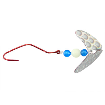 Macks Lure Smile Blade Slow Death Rig, 2 Hook, Chartreuse Red