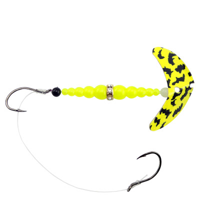 Mack's Smile Blade Double Whammy Walleye Rig Chartreuse Black Tiger
