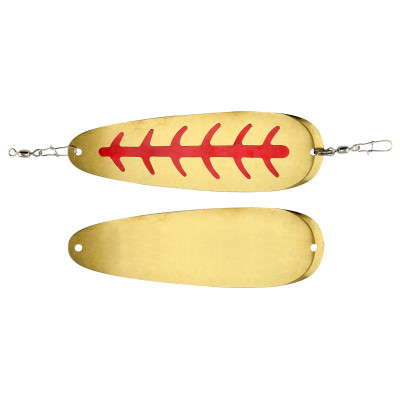 Mack's Sling Blade Dodger Brass/Red; 4 in.