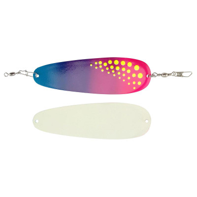 Mack's Sling Blade Dodger Super Glow/Purple/Orange/Yellow Dot; 4 in.