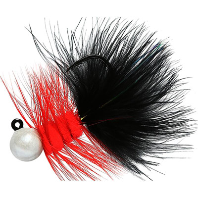 Hawken Woolly Bugger Jig Pearl Head-Red-Black