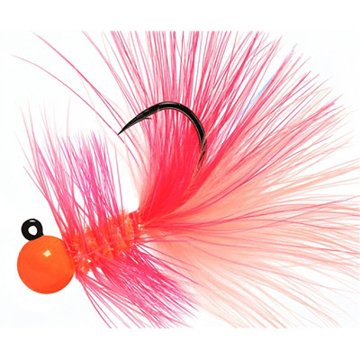 Hawken Woolly Bugger Jig Orange Head-Pink-Peach