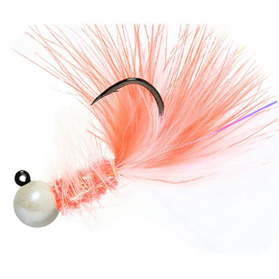 Hawken Woolly Bugger Jig Pearl Head-Peach-White