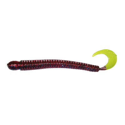 B Fish N Tackle Ringworm Fire-N-Ice Chartreuse Tail