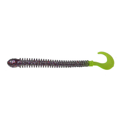 B Fish N Tackle Ringworm PurpleCracker-Chartreuse