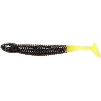 B Fish N Tackle Paddle Tail Junebug Chartreuse Tail