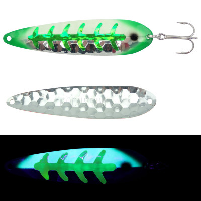 Moonshine Lures Half Moon Spoon Green Shorts