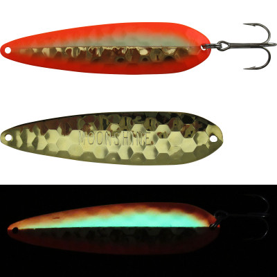 Moonshine Lures Half Moon Spoon Agent Orange - Gold