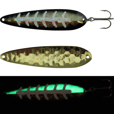 Moonshine Lures Half Moon Spoon Crab Legs - Gold; 3 1/2 in.