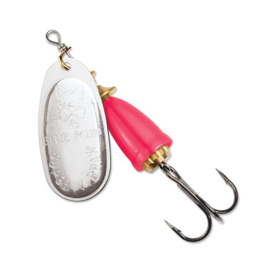 Blue Fox Classic Vibrax Spinner Silver/Fluorescent Red; 2