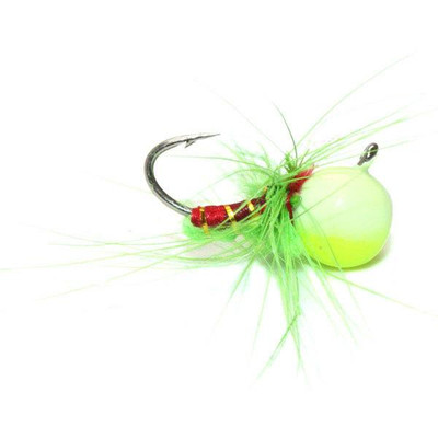 Custom Jigs & Spins JAJE Tungsten Bug Chartreuse-Glow