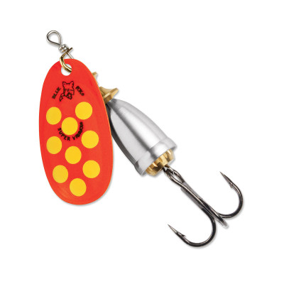 Blue Fox Classic Vibrax Spinner Fluorescent Red-Fluorescent Yellow-Silver UV