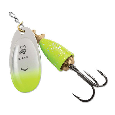 Blue Fox Classic Vibrax Spinner, Silver/Yellow