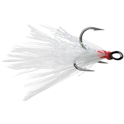 VMC Dressed X-Rap Treble Hooks White-Black Nickel