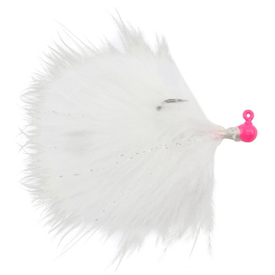 VooDoo Custom Tackle Marabou Jigs Hot Pink-White