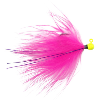 Voodoo Maribou Jig: Yellow Chartreuse/Cerise; 1/16 oz.