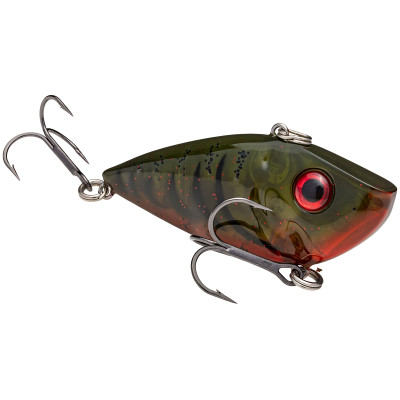 Strike King Lures Red Eyed Shad 1/2 oz Hard Lipless Crankbait Lure 3 1/4  Length. 8' Depth, Two Number 6 Treble Hooks, Chrome Black, Per 1, REYESD12-402