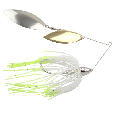 War Eagle Double Willow Spinnerbait Hot White Shad